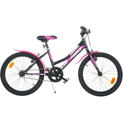 Bicicleta cu pedale, Dino Bikes, Mountain Bike, Cu 1 viteza, 20 inch, Pana la 130 cm, Negru/Roz