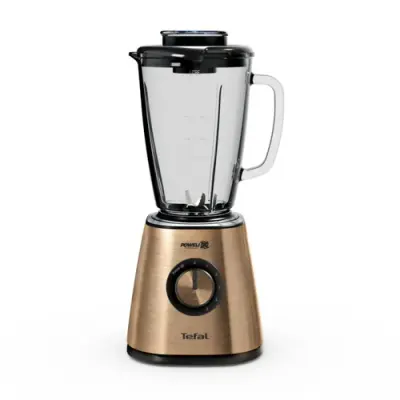 Blender Tefal Blendforce Coppertinto BL439G10, 800W, 1.25 L, Tehnologie Powelix, recipient din sticla termo-rezistent, lame detasabile, functie zdrobire gheata (Negru/Maro)