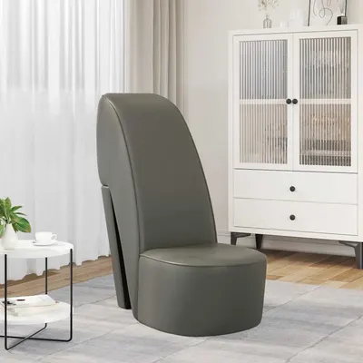 vidaXL Scaun, design toc înalt, gri, piele artificială