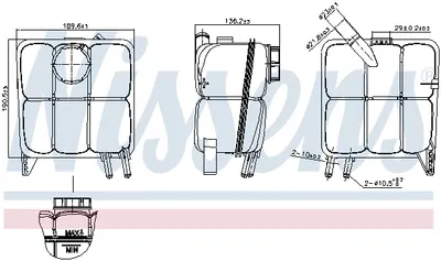 Vas expansiune cu capac potrivit VOLVO C30, C70 II, S40 II, V50; FORD C-MAX, FOCUS C-MAX, FOCUS II, KUGA I 10.03-06.13