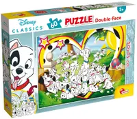 Puzzle cu două fețe Lisciani de colorat din 60 piese - 101 dalmații