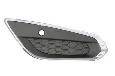 Grila bara fata dreapta cu dungă acoperită cu crom, cu locas senzor parcare, plastic, negru/crom potrivit VOLVO S60 II 2010-2013
