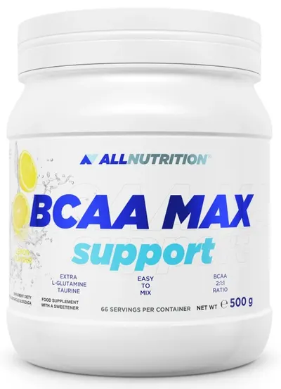 BCAA Max Support, lămâie, 500 g, AllNutrition