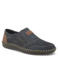 Pantofi barbatesti - piele naturala - albastru -