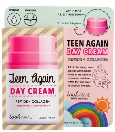 LookAtMe Teen Again Cremă de față de zi cu peptide și colagen, 50 ml