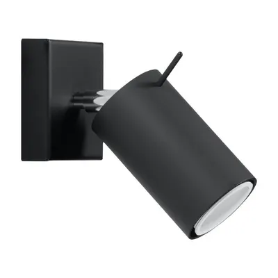 Spot negru din metal 8x8 cm Etna – Sollux