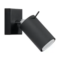 Spot negru din metal 8x8 cm Etna – Sollux