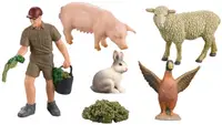 Set de joacă Rappa - Fermă în cutie, 6 piese