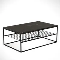 Masuta de cafea ETNA, negru + alb, 95x55x43 cm