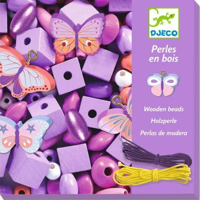 Set creativ Djeco - Faceti bijuterii cu fluturi, 450 de margele