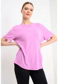 Tricou relaxed-fit pentru fitness One - Alb/Roz fandango