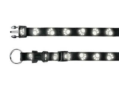 Trixie Zgarda Paw Reflectorizant 45-66 cm/25 mm Negru