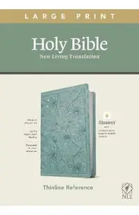 NLT Large Print Thinline Reference Bible, Filament Enabled Edition (Red Letter, Leatherlike, Floral/Teal)