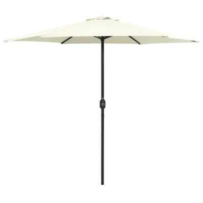 vidaXL Umbrelă de soare grădină stâlp aluminiu alb nisipiu 270x246 cm