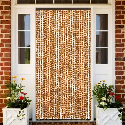 vidaXL Perdea pentru insecte, ocru și alb, 100x230 cm, chenille