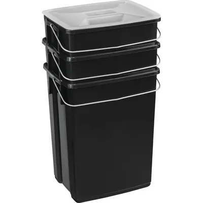 Coșuri de gunoi negre 3 buc. pentru reciclare 2x10+6 l din plastic Biobox – Curver