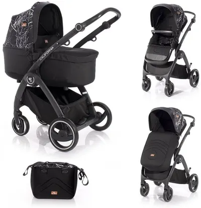 Carucior combinat pentru copii Lorelli - California, Black Marble