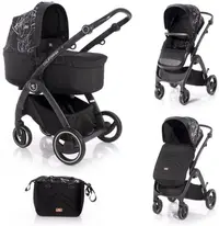 Carucior combinat pentru copii Lorelli - California, Black Marble