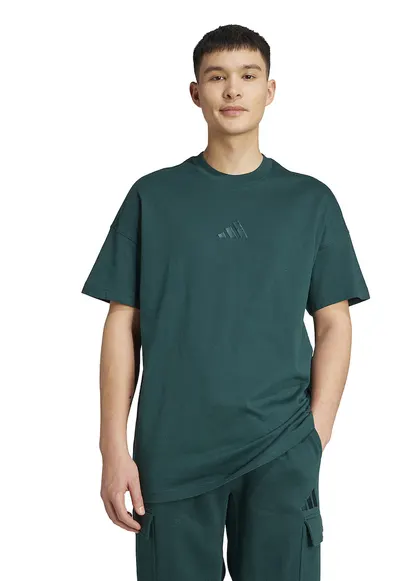 Tricou lejer cu decolteu la baza gatului All Szn - Verde aquamarin