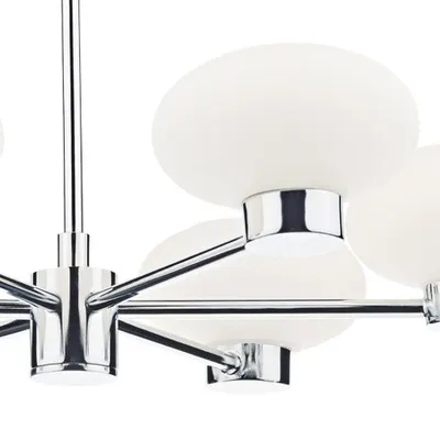 Plafoniera System 6 Light Semi Flush Polished Chrome