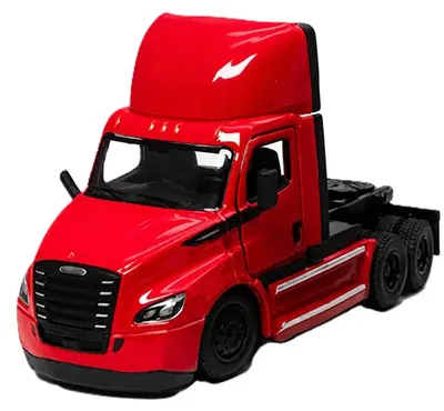 Camion metalic Kinsmart - Freightliner eCascadia, 1:62, roșu