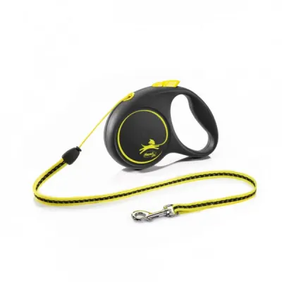 Lesa retractabila cu fir Flexi Neon S 5 m 12 kg