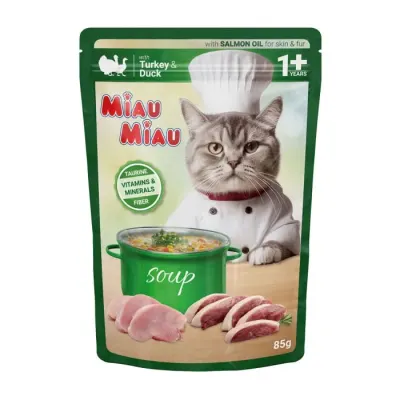 Hrana umeda pentru pisici Miau Miau Soup cu curcan rata 85 gr