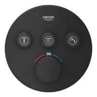 Unitate comanda dus Grohe Grohtherm SmartControl 29508KF0, 1/2 inch, incastrat, termostat, 3 iesiri, necesita valva incastrata, mat, Negru