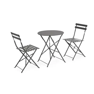 Set de dining pentru grădină gri antracit din oțel pentru 2 persoane Austin – Bizzotto