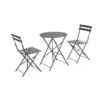 Set de dining pentru grădină gri antracit din oțel pentru 2 persoane Austin – Bizzotto