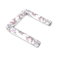 Aparatoare pentru patut, Qmini, Tip rulou, Cu husa detasabila, Lungime 180 cm, Din bumbac certificat Oeko Tex Standard 100, Elephants on Rainbow Pink