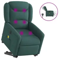 Gossi fotoliu electric masaj rabatabil / ridicare verde inchis textil