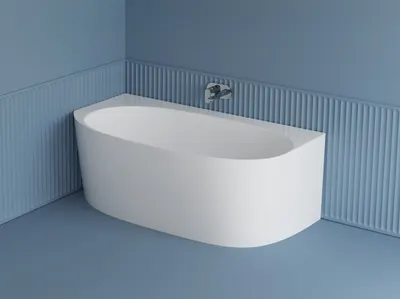 Cada freestanding dreptunghiulara, compozit alb lucios, 160x86x58 cm, Foglia Venetian