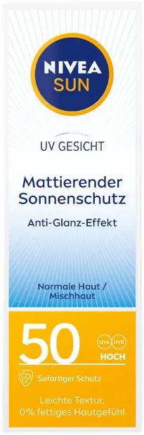 Nivea Sun Cremă de protecție solară pentru față Shine Control, SPF50, 50 ml