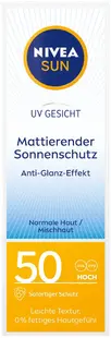 Nivea Sun Cremă de protecție solară pentru față Shine Control, SPF50, 50 ml
