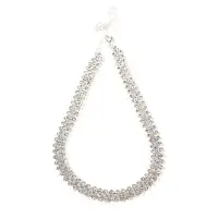 Colier elegant argintiu cu pietre transparente