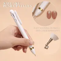 Instrument profesional pentru puncte și nail art – dotting tool reglabil, cu capete duble Alb