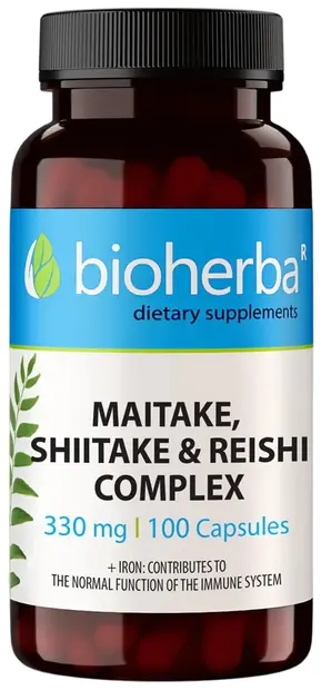 Maitake, Shiitake & Reishi Complex, 330 mg, 100 capsule, Bioherba