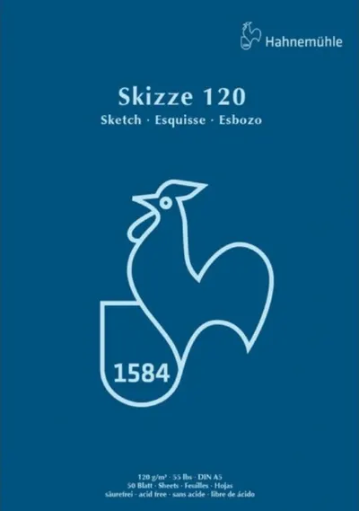 Bloc de schițe Hahnemuhle Skizze 120 - A5, 50 de coli