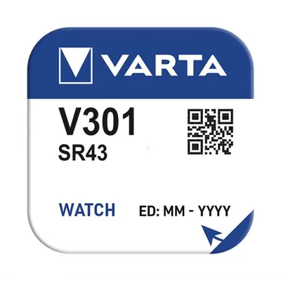 Baterie ceas oxid argint 301 SR43SW, 1 Buc. Varta