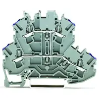 Double-deck terminal block; 4-conductor through terminal block; L; without marker carrier; suitable for Ex e II applications; internal commoning; conductor entry with violet marking; for DIN-rail 35 x 15 and 35 x 7.5; 2.5 mm²; Push-in CAGE CLAMP®; 2,50 m