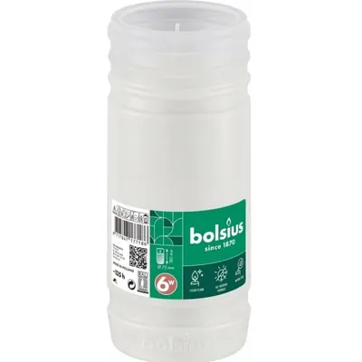 Candela Rezerva Nr. 6.5P DNI, Bolsius, Diametru 7.5 cm, Alba, 135 Ore