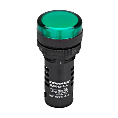 Lampa de semnalizare cu LED, monobloc, 230V-AC, verde