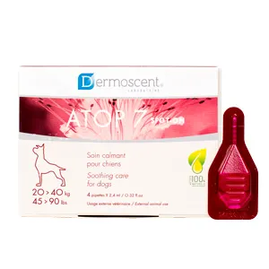 Dermoscent Atop 7 Spot On, produs calmant pentru piele sensibila caini 20-40 kg, 4 pipete