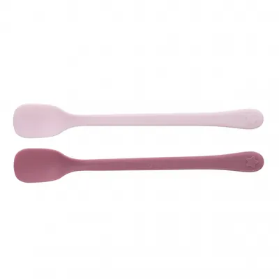 Set 2 lingurite pentru bebelusi Akuku First Pink,forma speciala,materiale sigure fara BPA,maner confortabil