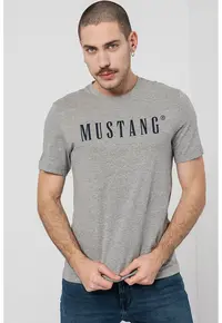 Tricou cu imprimeu logo - Gri melange