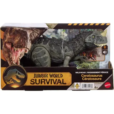 Figurina articulata, Jurassic World Survival, Wild Roar, Ceratosaurus, JKL77