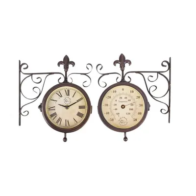 Set ceas și termometru pentru grădină Esschert Design Rustic