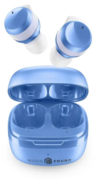 Căști wireless Cellularline - Music Sound Flow, TWS, albastre
