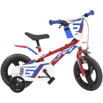 Bicicleta copii 3-5 ani, 12 inch, Rosu, Dino Bikes DB812L06RE